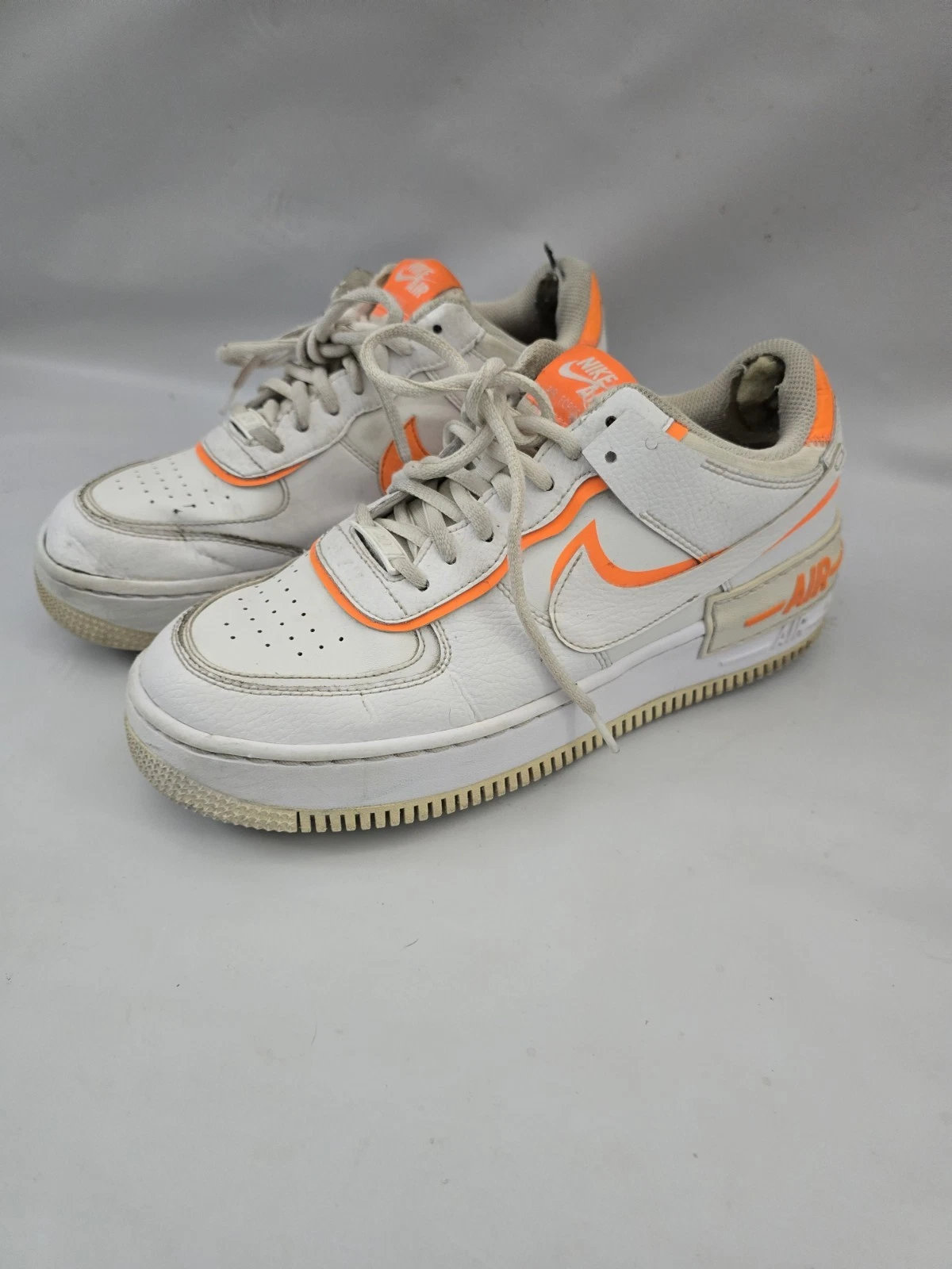 Nike AF1 Sz C10919-103 Orange And White Air Force Ones 1 9.5