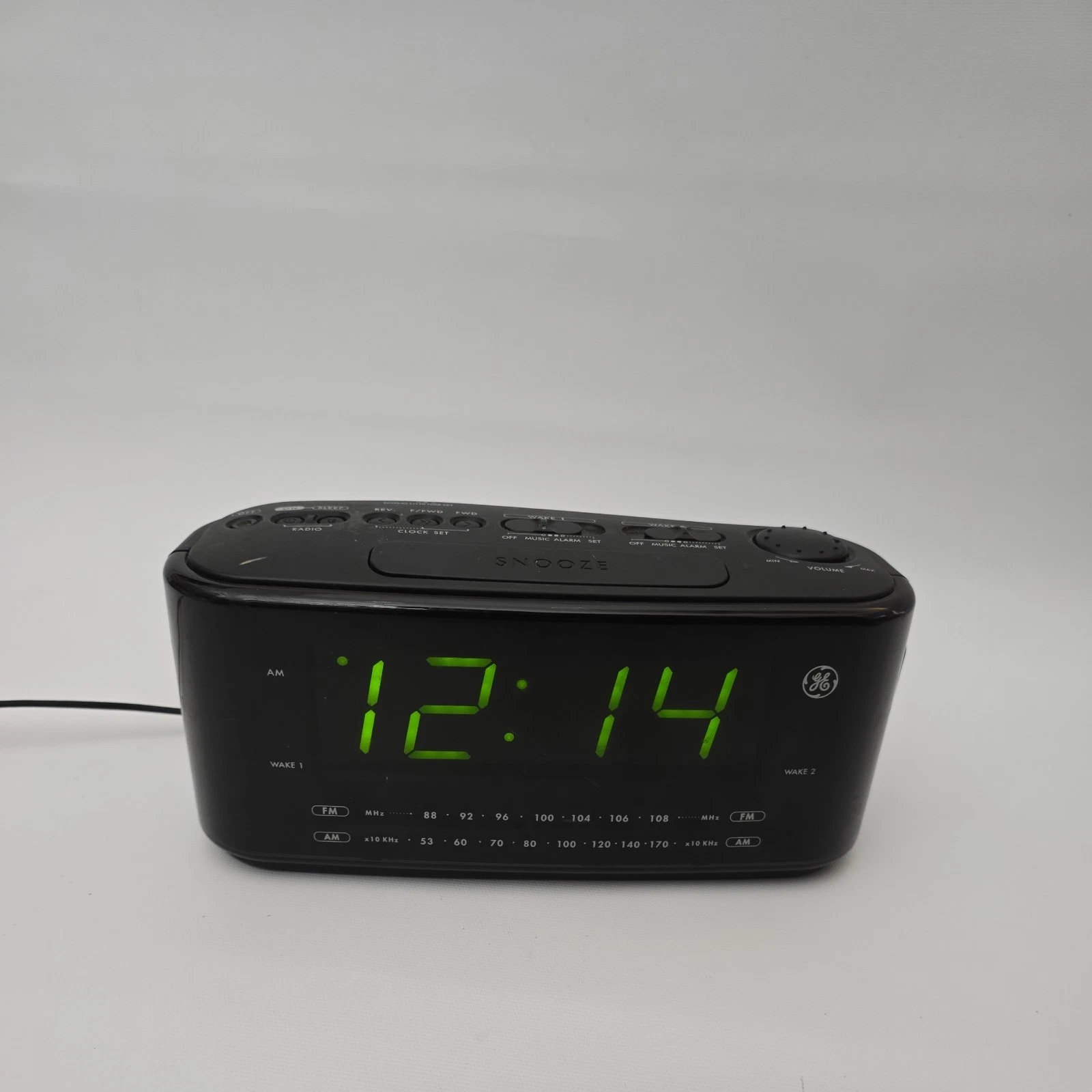 GE AM FM Radio 7-4852A Large LED Display Dual-Wake Digital Alarm Clock TESTED