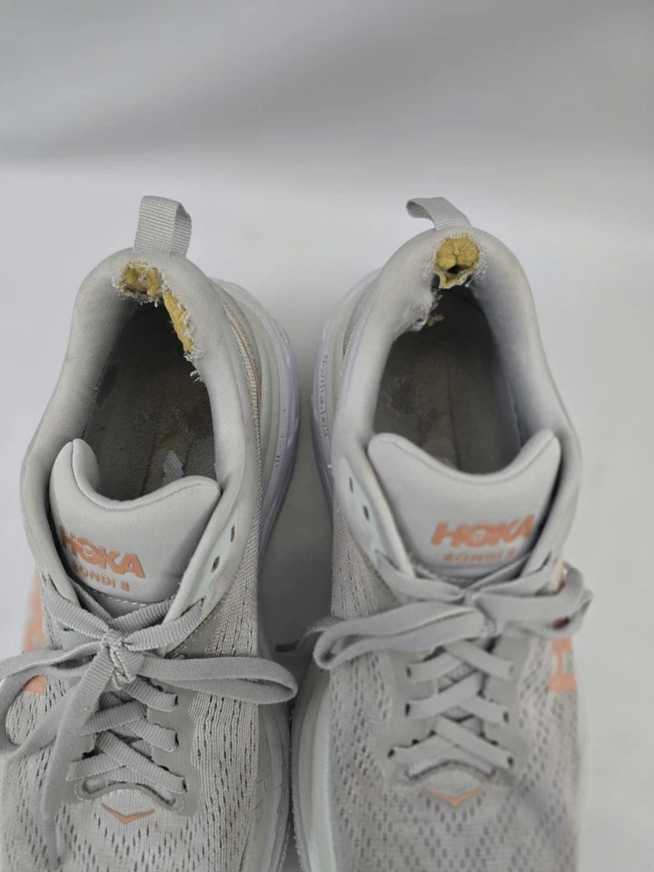 Hoka One One Womens Bondi 8 1127952 HMLR Gray 9B Running Shoes Sneakers Size 9 B - Image 12