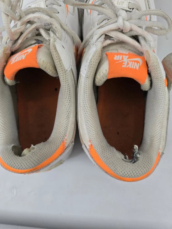 Nike AF1 Sz C10919-103 Orange And White Air Force Ones 1 9.5 - Image 5