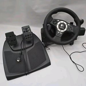 Logitech Driving Force Pro Force Feedback Wheel USB PC Tested NO POWER CORD