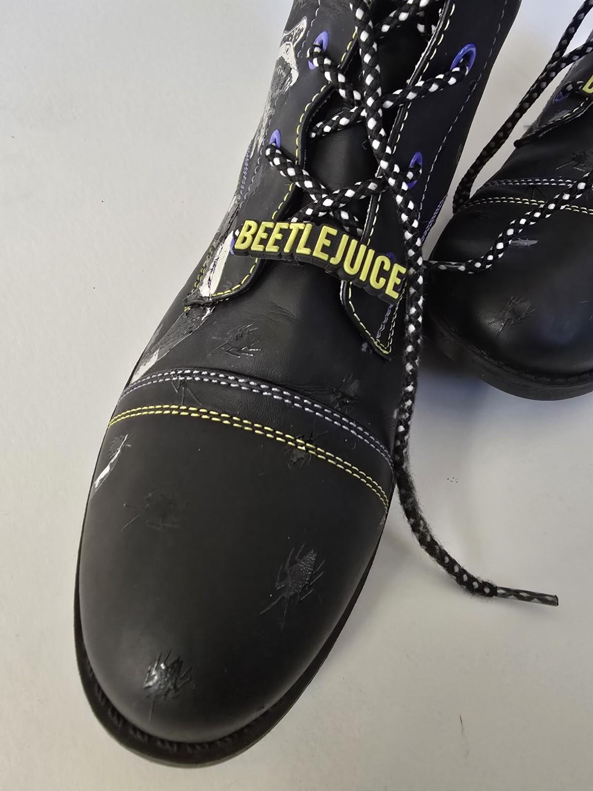 BEETLEJUICE Sandworm Black Boots ‘Strange and Unusual’ Women’s Size 10 - Image 6