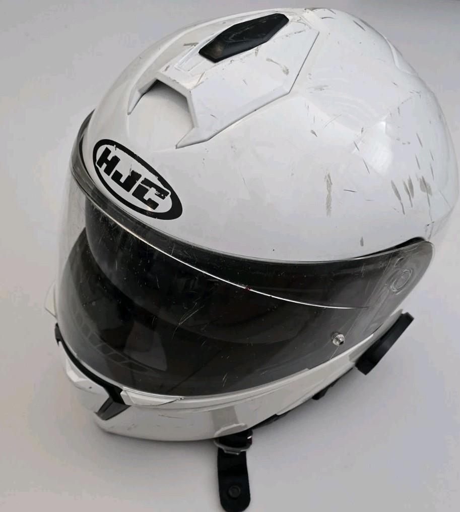 HJC i90 Helmet – Black/Hi Viz, XL w/Sena HJC Missing Parts