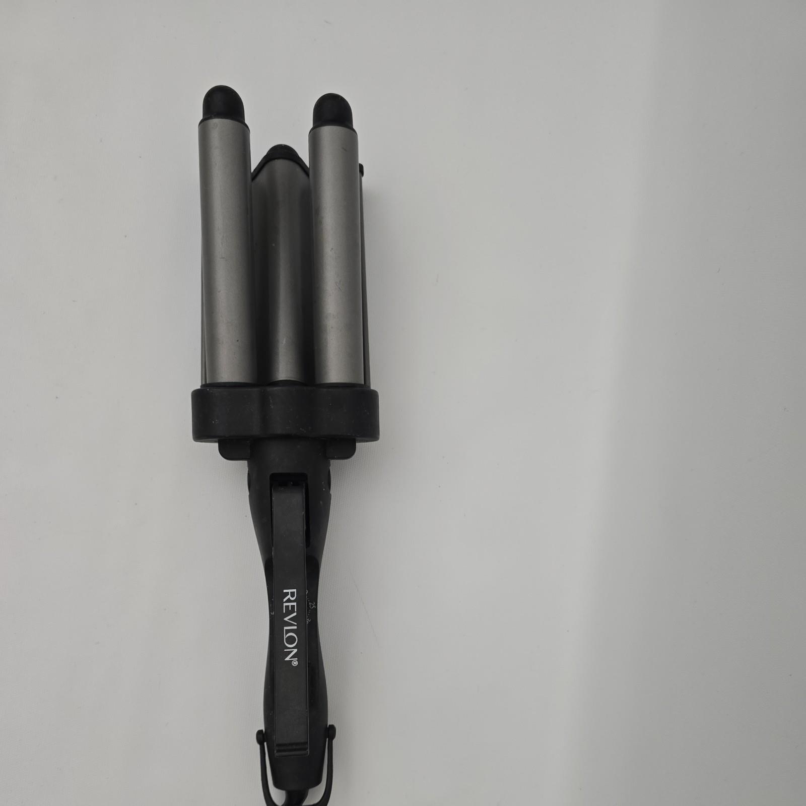 Revlon Jumbo Curling Iron Waver Crimper 3 Barrel Deep Hair Waves Black RV084