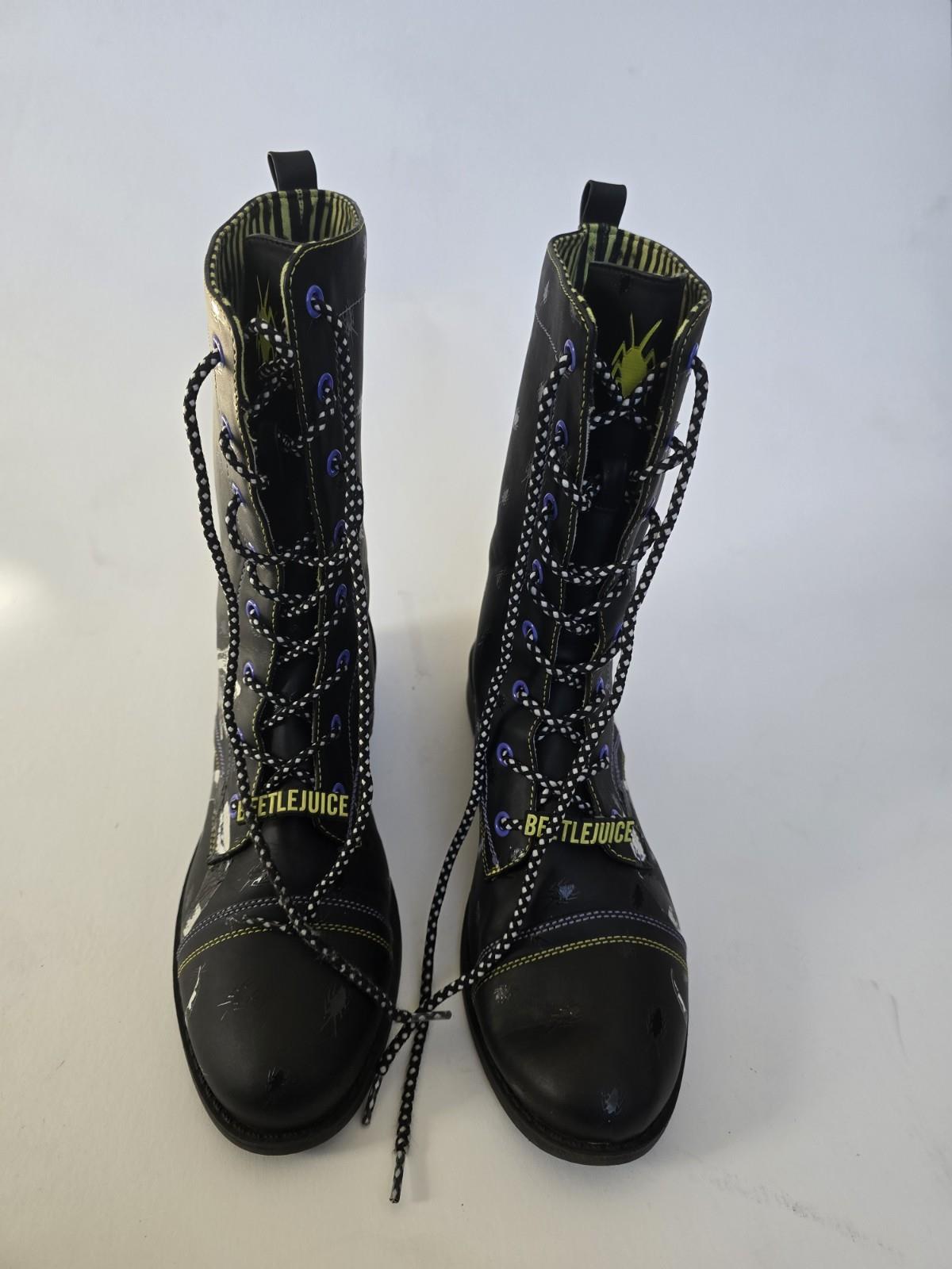 BEETLEJUICE Sandworm Black Boots ‘Strange and Unusual’ Women’s Size 10