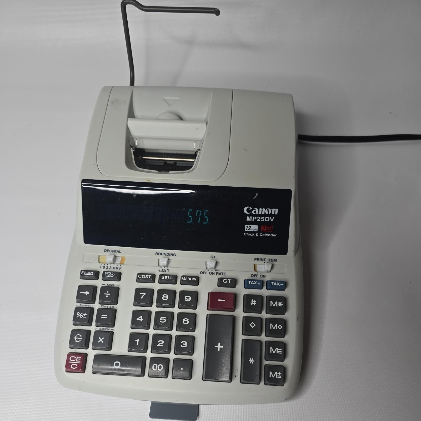 Canon MP25DV Printing Calculator 2 Color Print  12 Digits Clock & Calendar