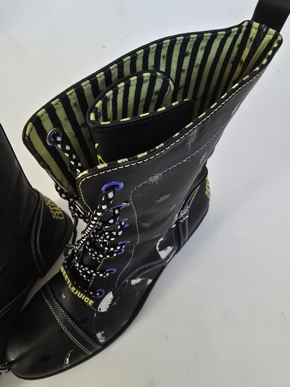 BEETLEJUICE Sandworm Black Boots ‘Strange and Unusual’ Women’s Size 10 - Image 4
