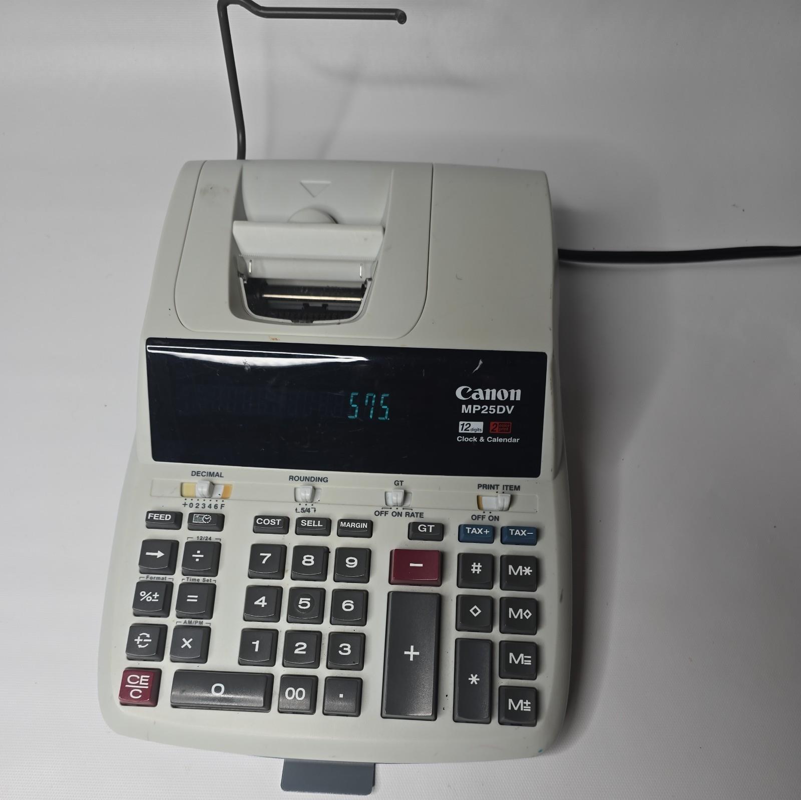 Canon MP25DV Printing Calculator 2 Color Print 12 Digits Clock & Calendar