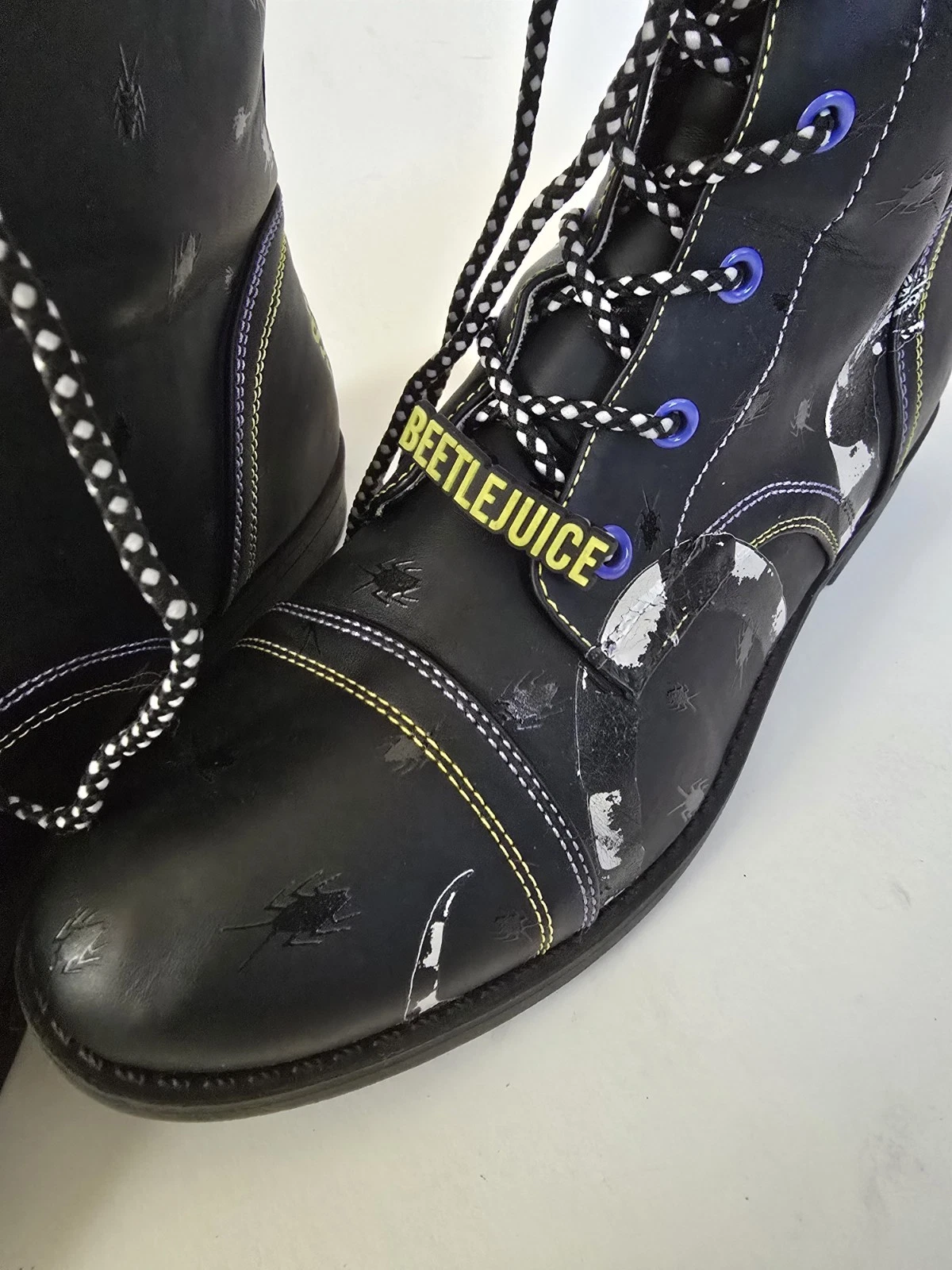 BEETLEJUICE Sandworm Black Boots ‘Strange and Unusual’ Women’s Size 10 - Image 7